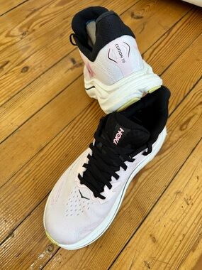 Hoka Clifton 10 Women Pink & Black Running Sneakers Sz 8